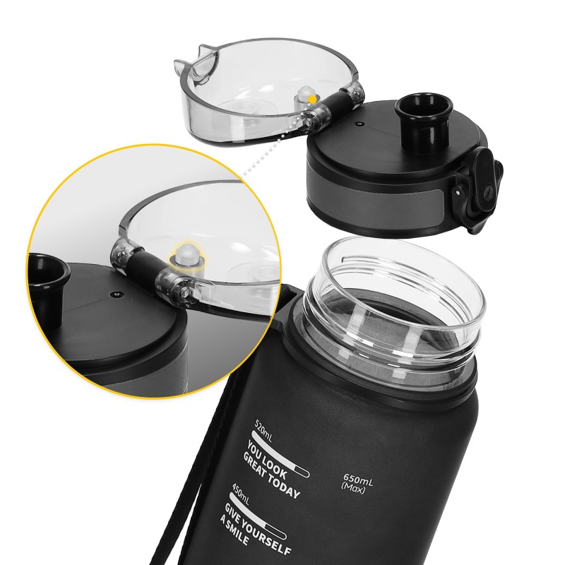 Пляшка для води спортивна 4FIZJO 650 мл Black (P-5905973403733)