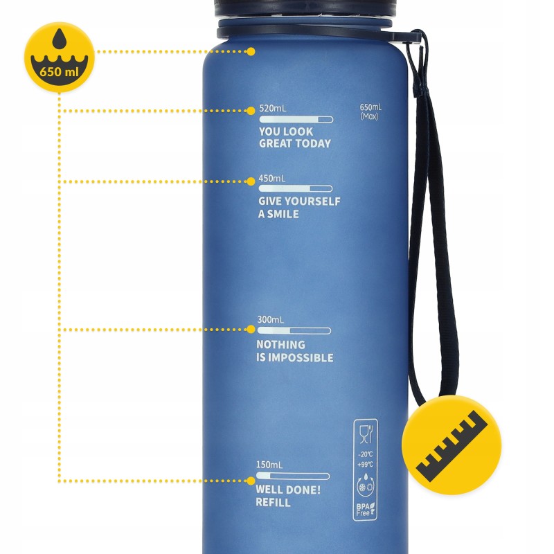Пляшка для води спортивна 4FIZJO 650 мл Blue (P-5905973403740)