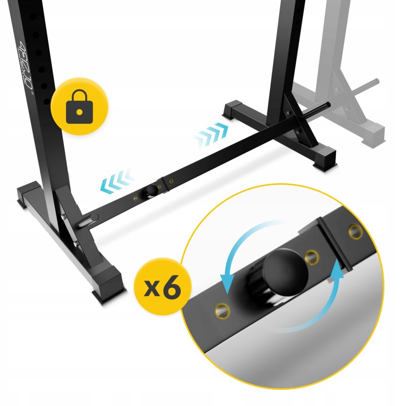 Стійки під штангу 4FIZJO Pro регульовані, зі страховкою Black (P-5905973402668)