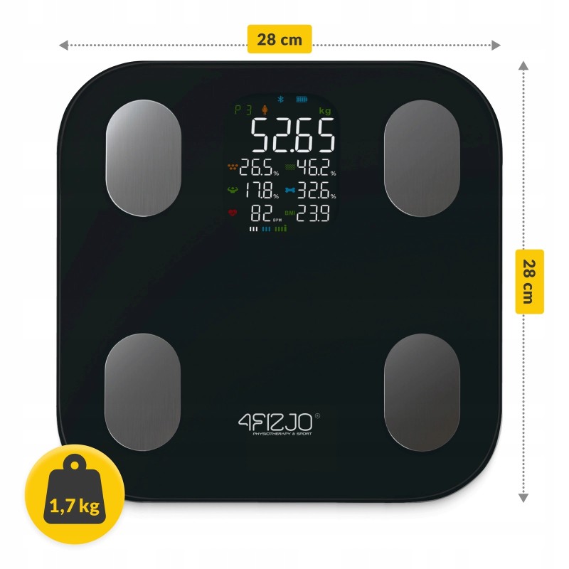 Ваги підлогові аналітичні 4FIZJO Pro до 180 кг Black (P-5905973404051)