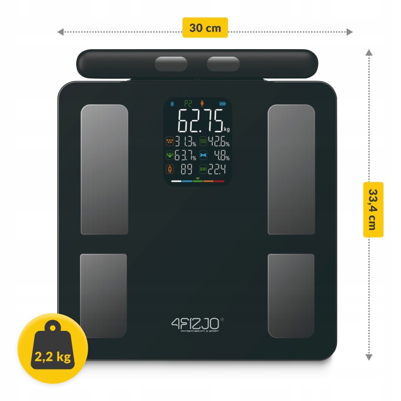 Ваги підлогові аналітичні 4FIZJO Ultra до 180 кг Black (P-5905973404068)