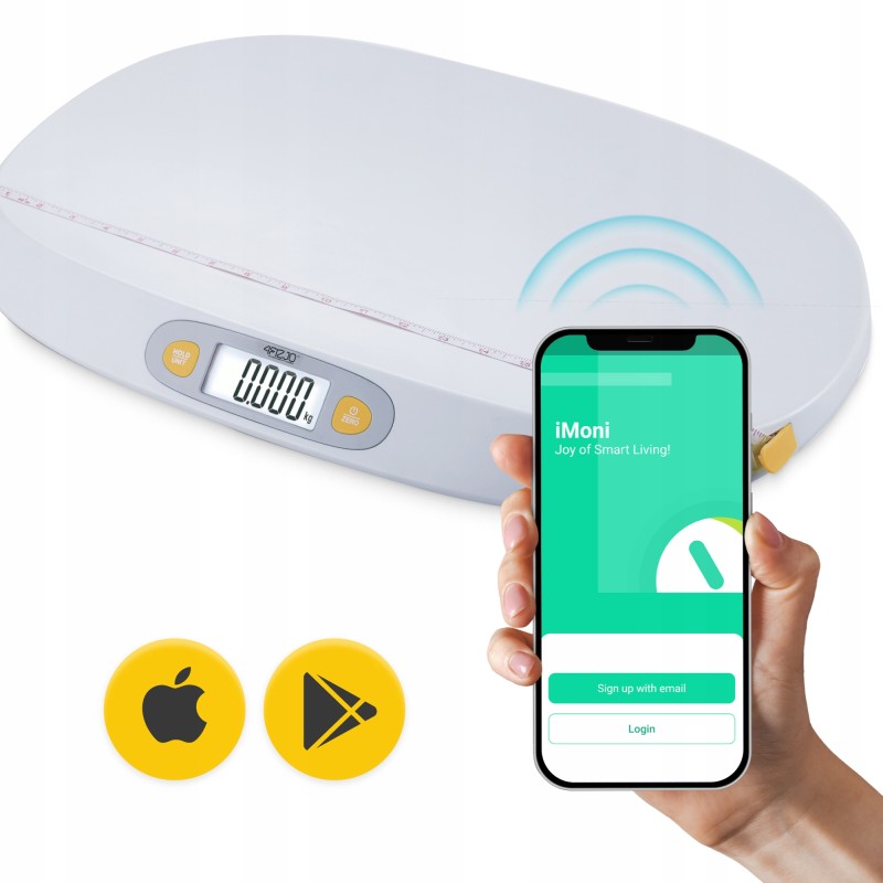 Ваги для немовлят 4FIZJO Smart Baby Scale до 25 кг White (P-5905973404075)