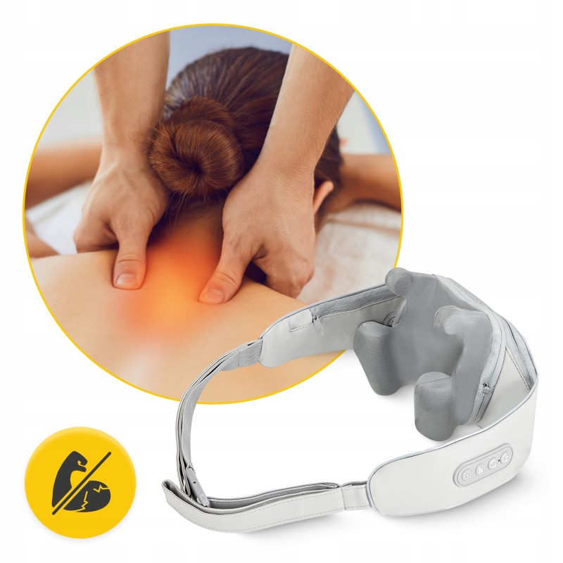 Накидка-масажер 4FIZJO Shiatsu Evo+ для шиї та спини, акумуляторний Grey (P-5905973404150)
