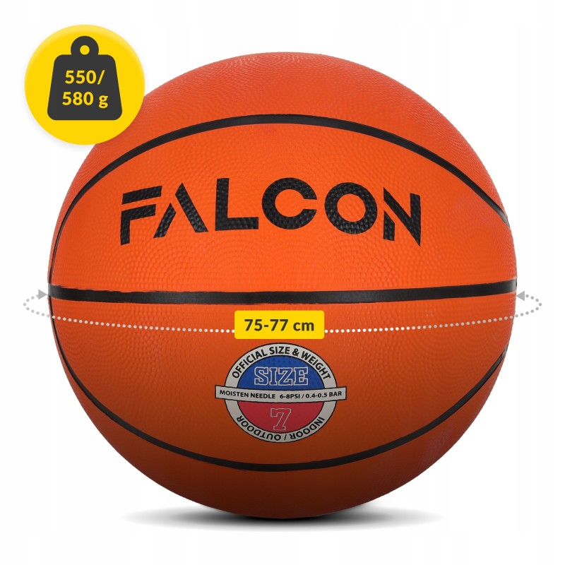 М'яч баскетбольний Falcon Classic Orange Size 7 (P-5905973404242)