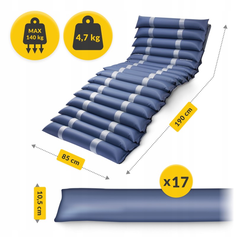 Матрац протипролежневий 4FIZJO MED 190 x 85 см з компресором Blue (P-5905973402491)
