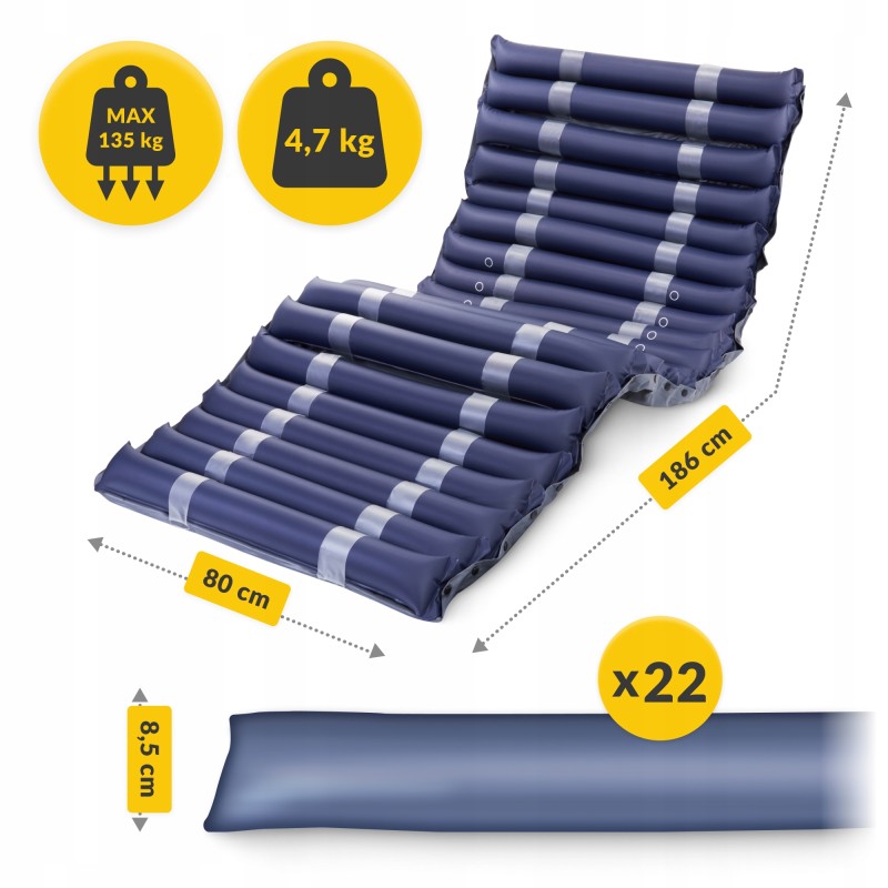 Матрац протипролежневий 4FIZJO PRO 186 x 80 см з компресором Blue (P-5905973402507)