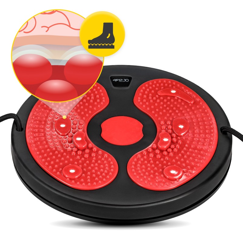 Диск здоров'я для талії 4FIZJO Mini Twister з еспандерами Black/Red (P-5905973402132)
