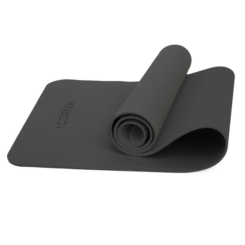 Килимок спортивний Cornix TPE 183 x 61 x 0.6 см для йоги та фітнесу XR-0350 Black