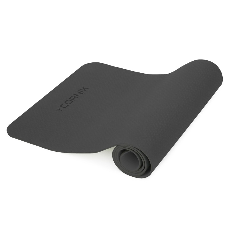 Килимок спортивний Cornix TPE 183 x 61 x 0.6 см для йоги та фітнесу XR-0350 Black