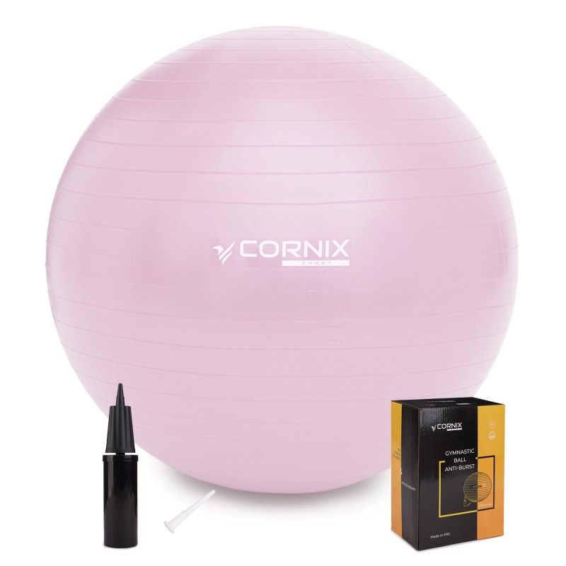 М'яч для фітнесу (фітбол) Cornix 75 см Anti-Burst XR-0367 Light Pink