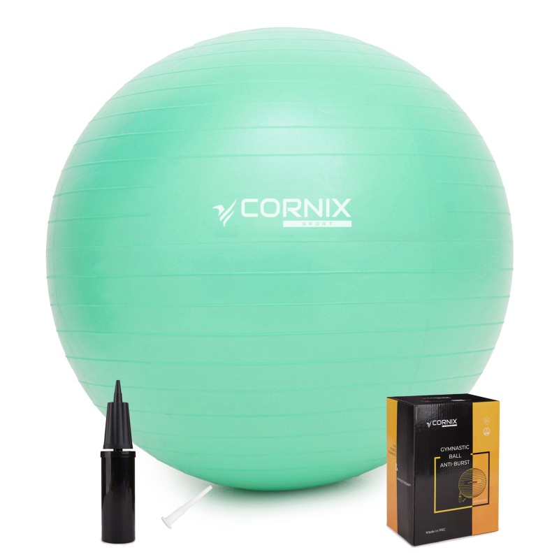 М'яч для фітнесу (фітбол) Cornix 85 см Anti-Burst XR-0369 Mint