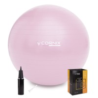 М'яч для фітнесу (фітбол) Cornix 85 см Anti-Burst XR-0370 Light Pink