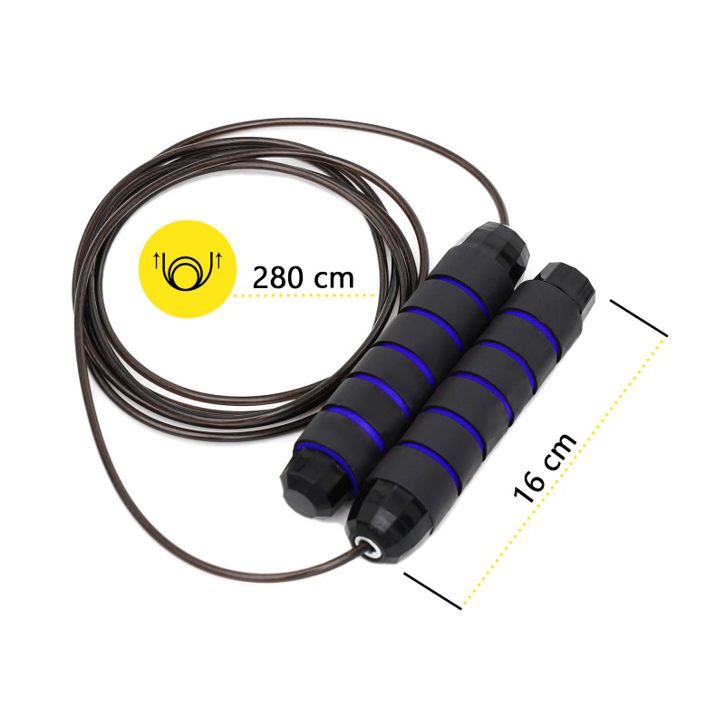 Скакалка швидкісна для кросфіту Cornix Speed Rope Classic з обтяженням XR-0351 Black/Blue