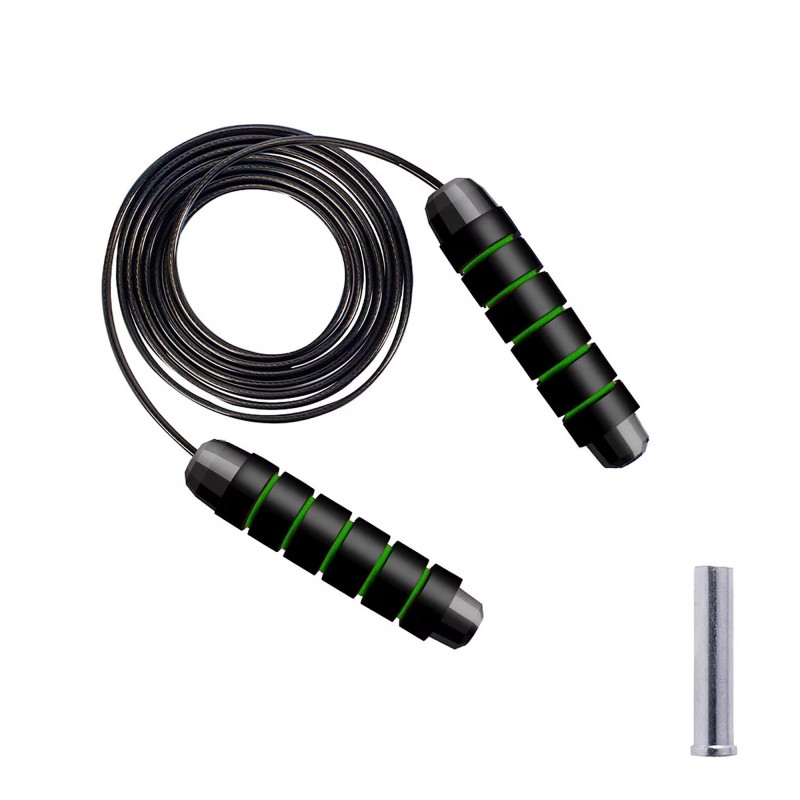 Скакалка швидкісна для кросфіту Cornix Speed Rope Classic з обтяженням XR-0352 Black/Green