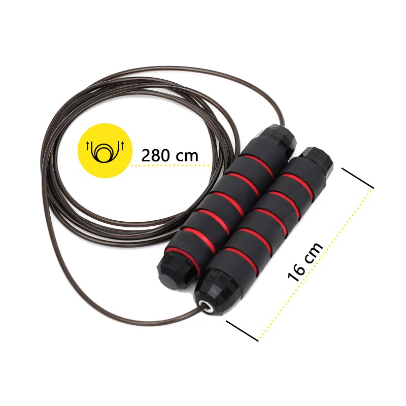 Скакалка швидкісна для кросфіту Cornix Speed Rope Classic з обтяженням XR-0354 Black/Red