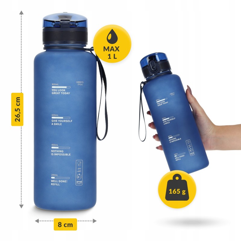 Пляшка для води спортивна 4FIZJO 1000 мл Blue (P-5905973403771)