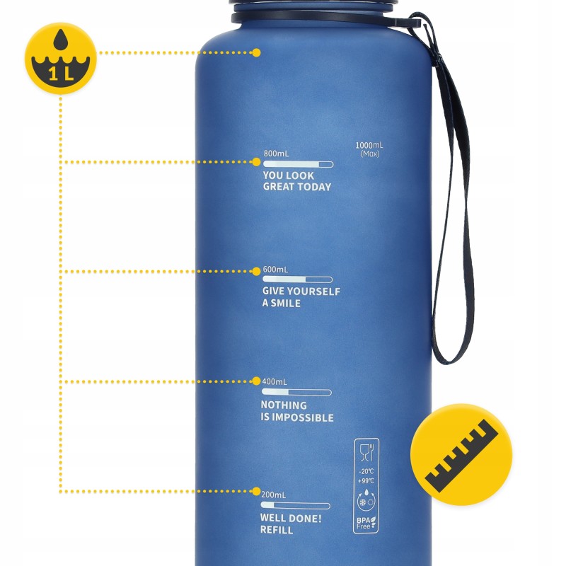 Пляшка для води спортивна 4FIZJO 1000 мл Blue (P-5905973403771)