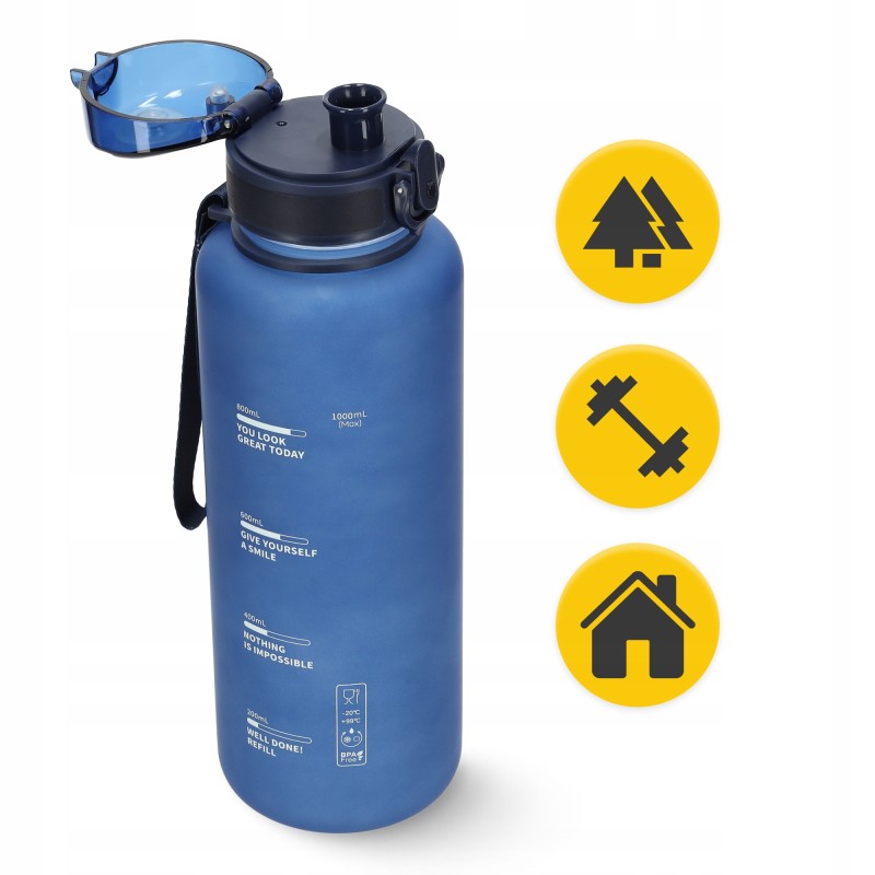 Пляшка для води спортивна 4FIZJO 1000 мл Blue (P-5905973403771)