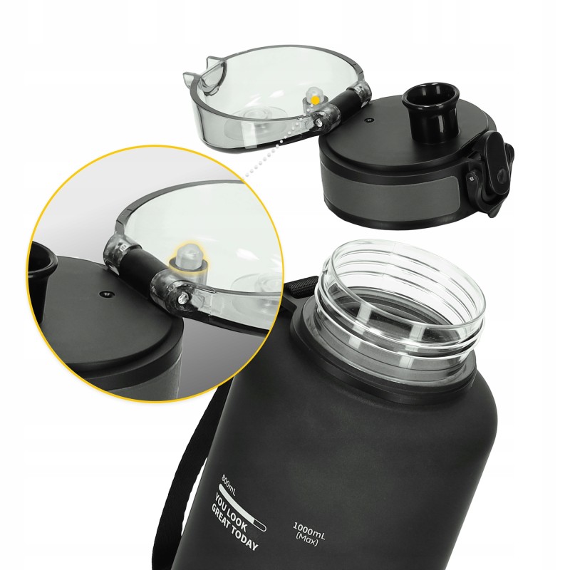 Пляшка для води спортивна 4FIZJO 1000 мл Black (P-5905973403788)