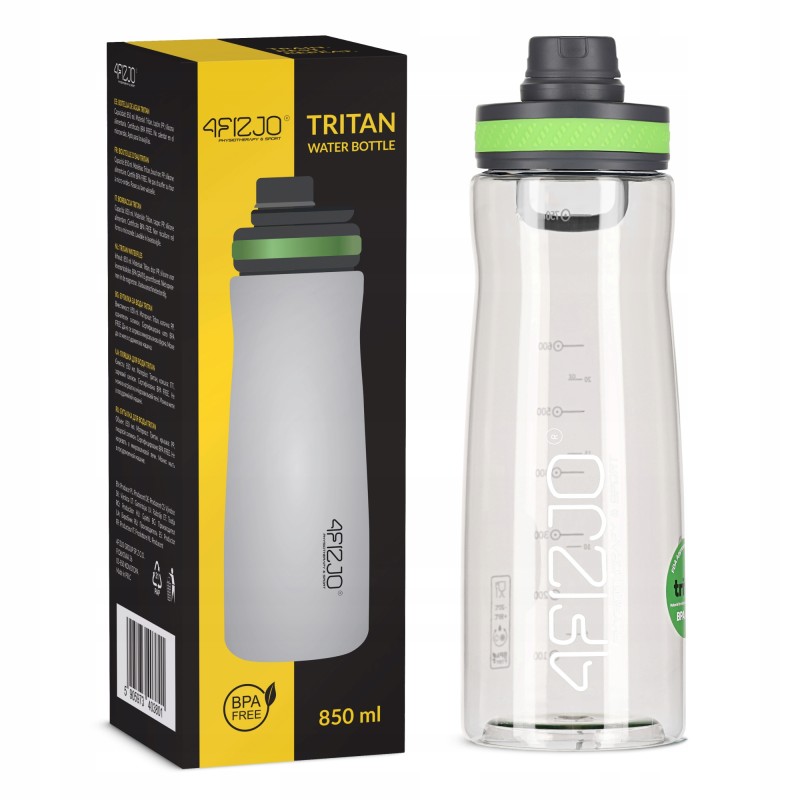 Пляшка для води спортивна 4FIZJO 850 мл Green (P-5905973403801)