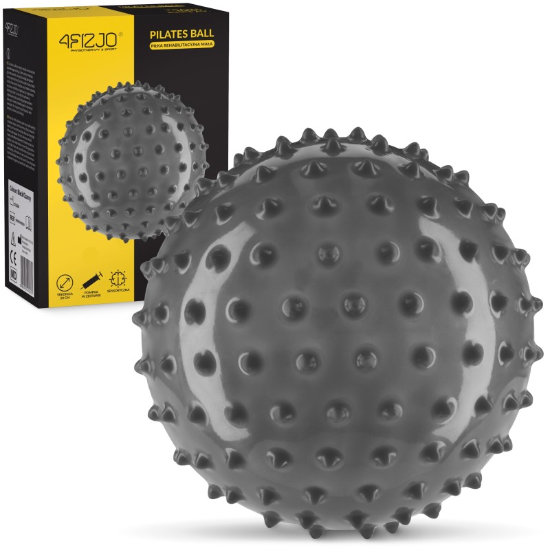 М'яч для пілатесу, йоги, реабілітації 4FIZJO 20 см (масажний) Black (P-5905973402330)