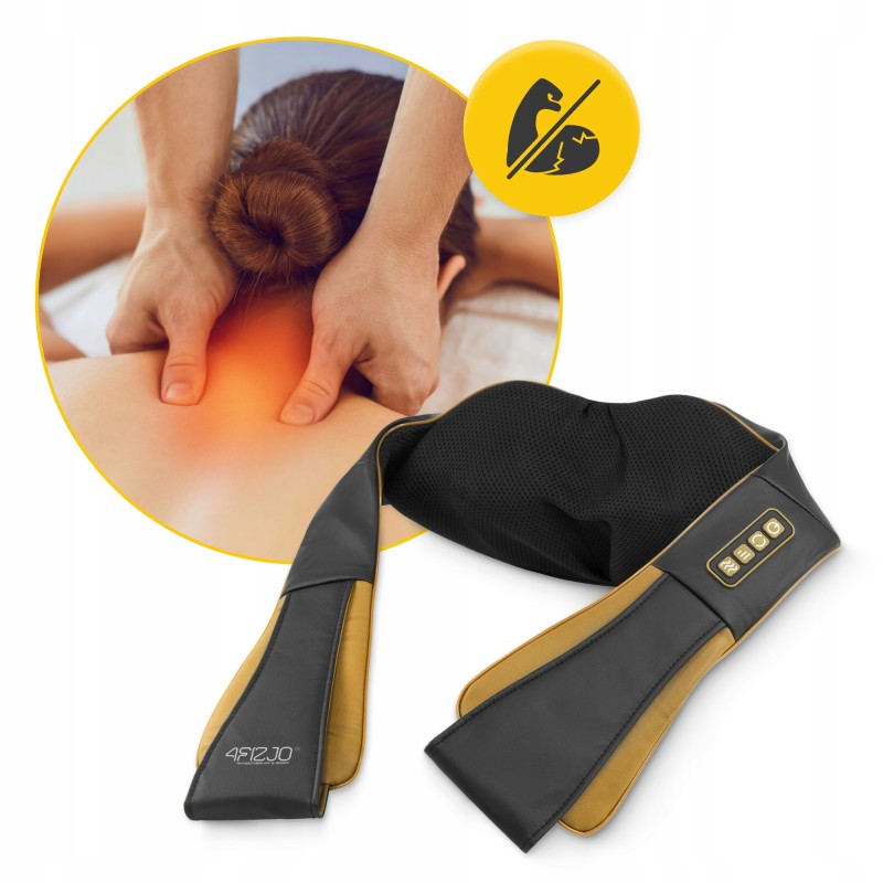 Накидка-масажер 4FIZJO Shiatsu Pro+ для шиї та спини Black/Gold (P-5907739312358)