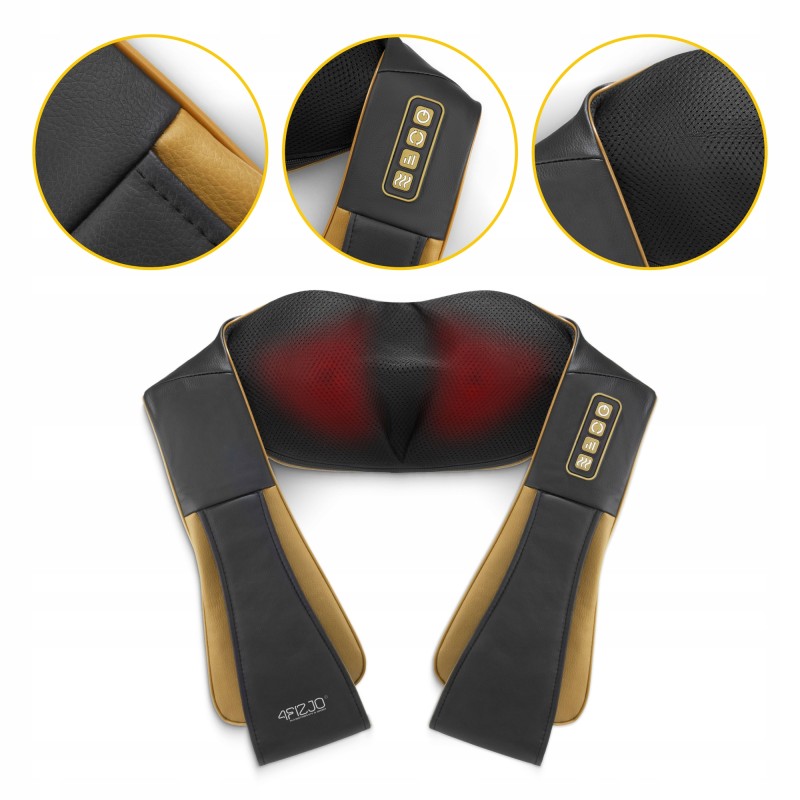 Накидка-масажер 4FIZJO Shiatsu Pro+ для шиї та спини Black/Gold (P-5907739312358)