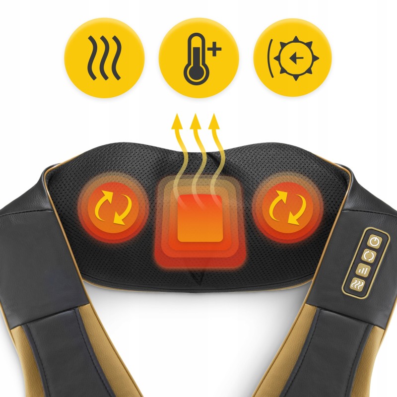 Накидка-масажер 4FIZJO Shiatsu Pro+ для шиї та спини Black/Gold (P-5907739312358)