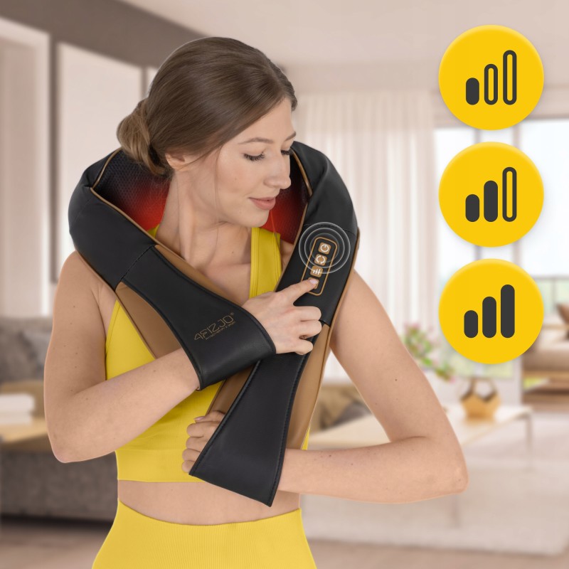 Накидка-масажер 4FIZJO Shiatsu Pro+ для шиї та спини Black/Gold (P-5907739312358)