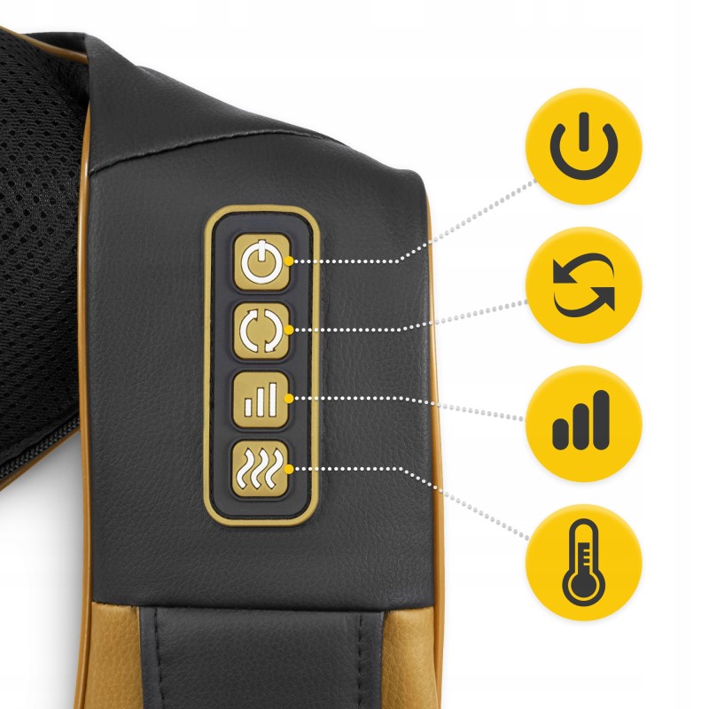 Накидка-масажер 4FIZJO Shiatsu Pro+ для шиї та спини Black/Gold (P-5907739312358)