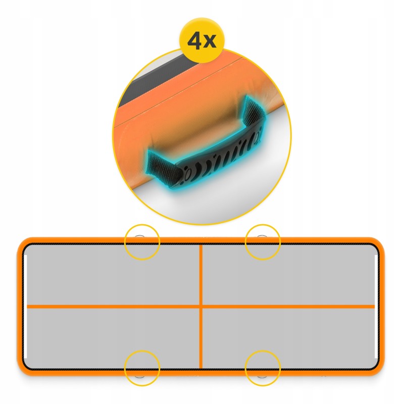 Мат гімнастичний надувний 4FIZJO Air Track Mat 500 x 200 x 20 см White/Orange (P-5907739312051)