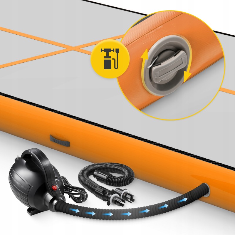 Мат гімнастичний надувний 4FIZJO Air Track Mat 500 x 200 x 20 см White/Orange (P-5907739312051)