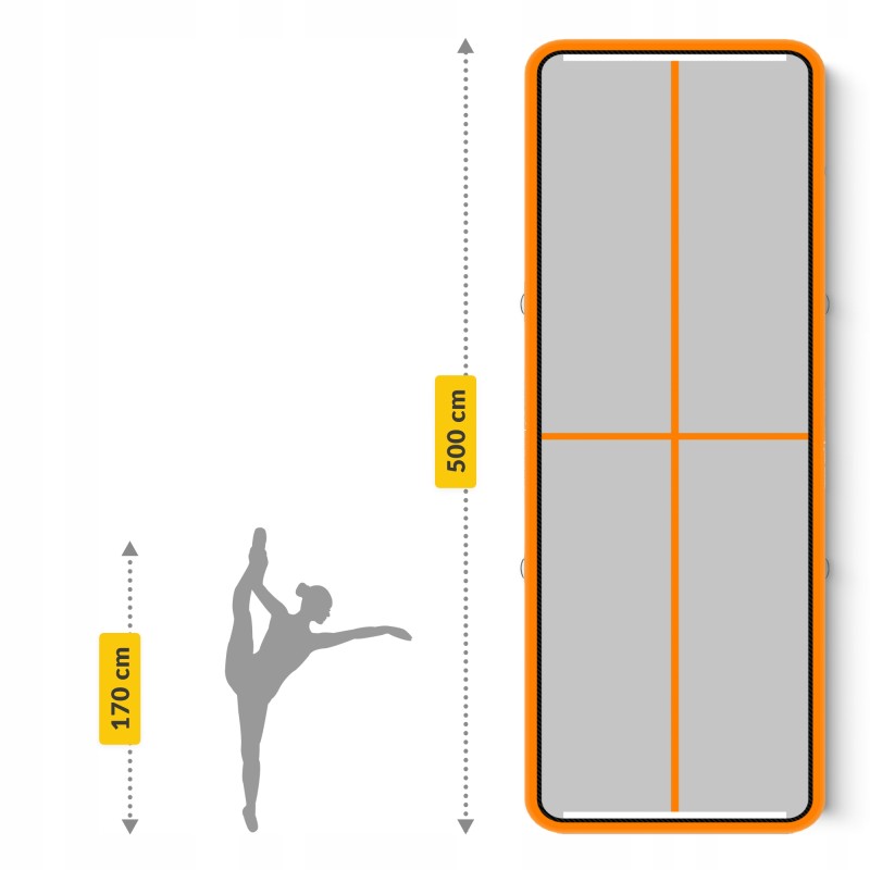 Мат гімнастичний надувний 4FIZJO Air Track Mat 500 x 200 x 20 см White/Orange (P-5907739312051)