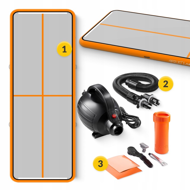 Мат гімнастичний надувний 4FIZJO Air Track Mat 500 x 200 x 20 см White/Orange (P-5907739312051)