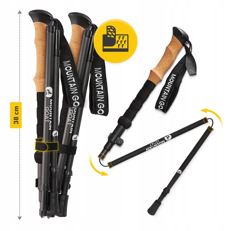 Трекінгові палиці Mountain Goat Active 38-130 см Black (P-5905973404679)