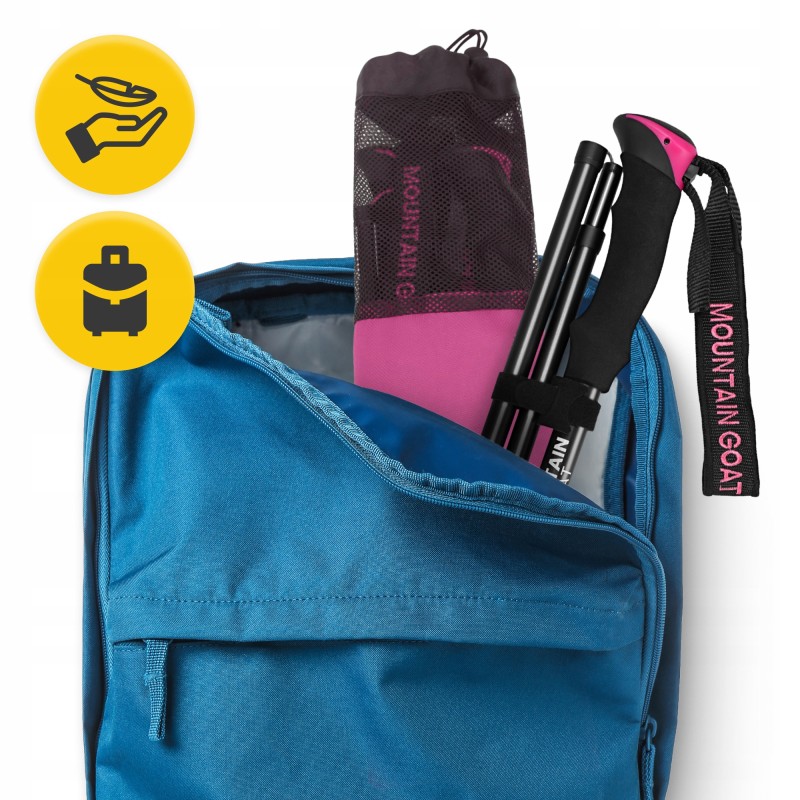 Трекінгові палиці Mountain Goat Pro+ 43-130 см Black/Pink (P-5905973404662)