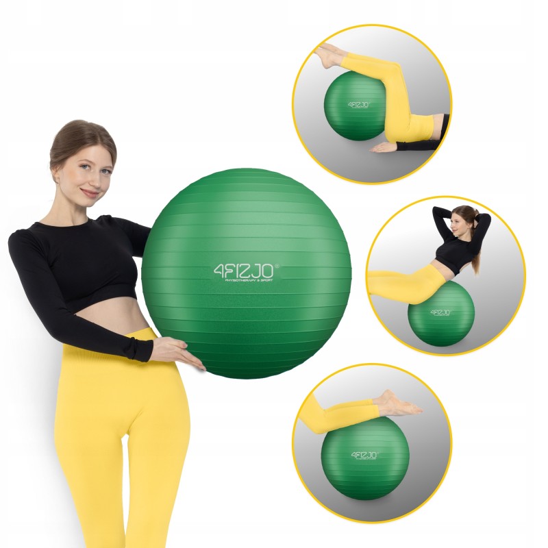 М'яч для фітнесу (фітбол) 4FIZJO 55 см Anti-Burst Green (P-5907739316264)