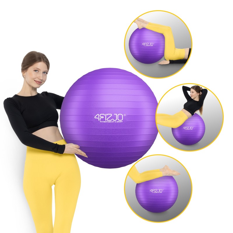 М'яч для фітнесу (фітбол) 4FIZJO 75 см Anti-Burst Violet (P-5905973404815)