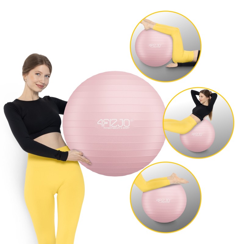 М'яч для фітнесу (фітбол) 4FIZJO 75 см Anti-Burst Pink (P-5907739317407)