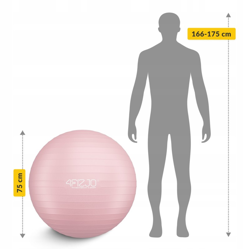 М'яч для фітнесу (фітбол) 4FIZJO 75 см Anti-Burst Pink (P-5907739317407)