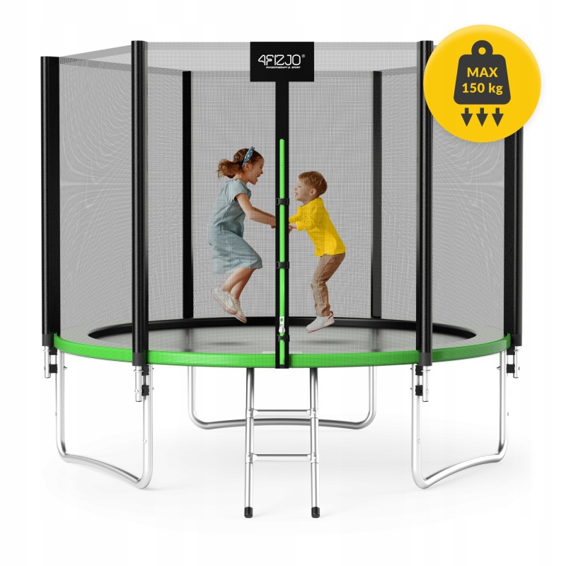 Батут із зовнішньою сіткою 4FIZJO Classic 10FT 312 см Black/Green (P-5907739314130)