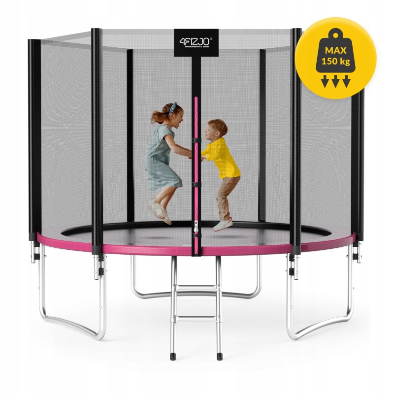 Батут із зовнішньою сіткою 4FIZJO Classic 10FT 312 см Black/Pink (P-5907739314567)