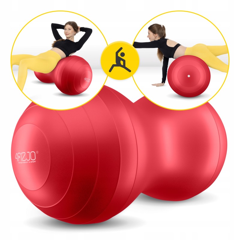М'яч для фітнесу (арахіс) 4FIZJO Air Ball Peanut 45 x 90 см Anti-Burst Red (P-5907739318558)