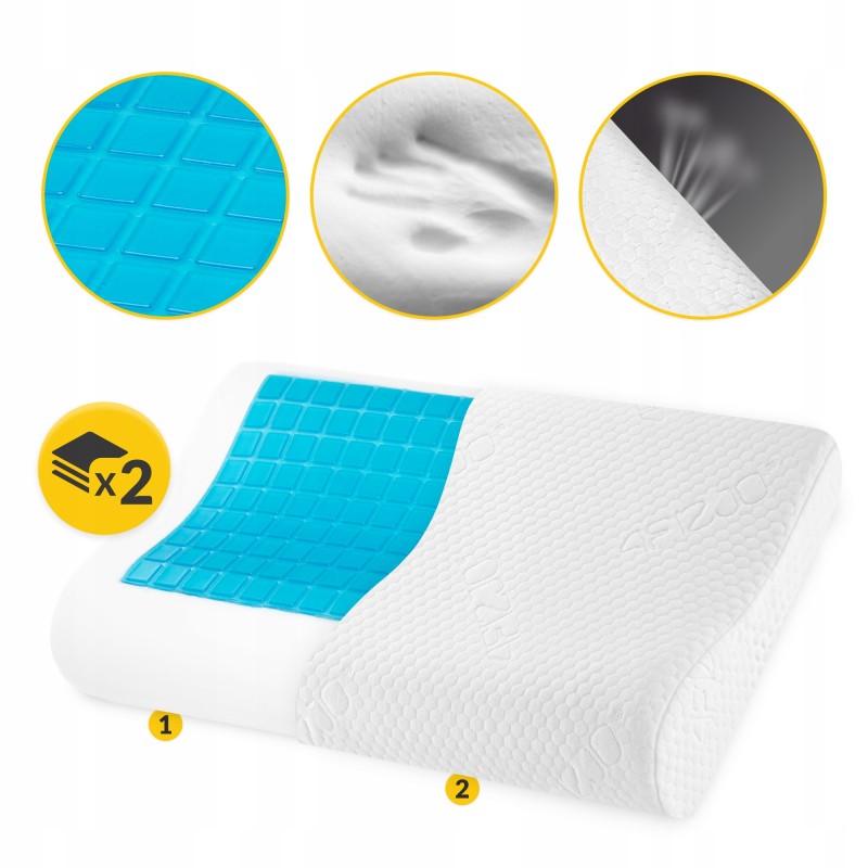 Подушка ортопедична 4FIZJO Ergo+ Small 30 x 50 см охолоджуюча для сну White (P-5907739319418)