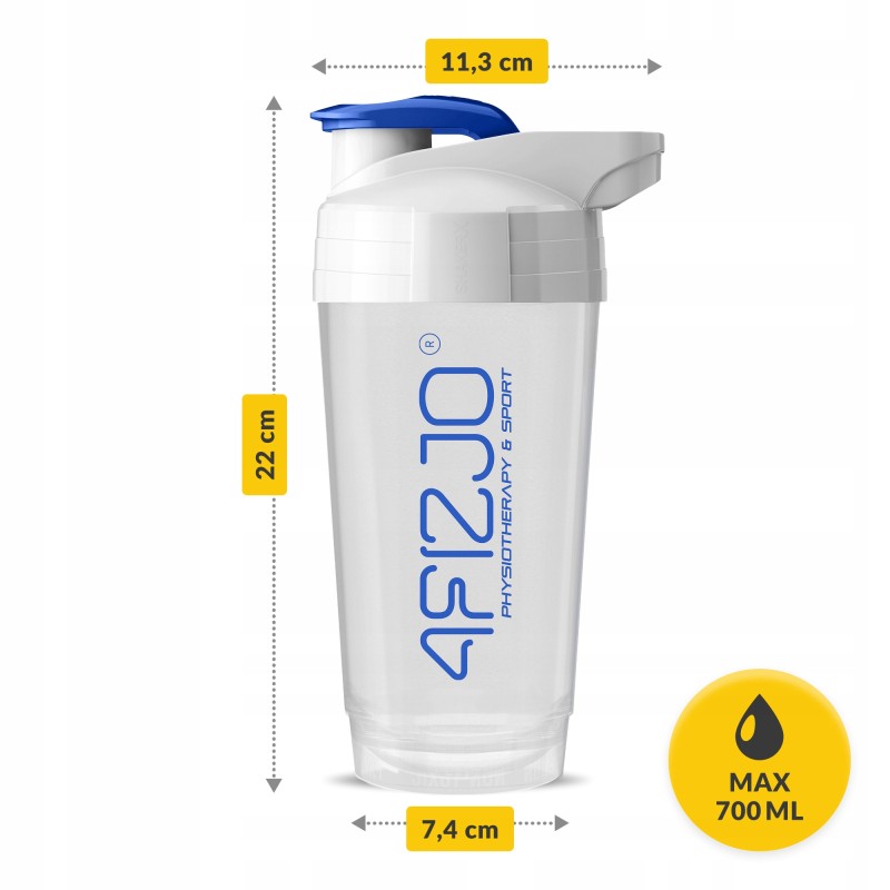 Шейкер спортивний 4FIZJO Ultra 700 мл White/Blue (P-5905973407076)