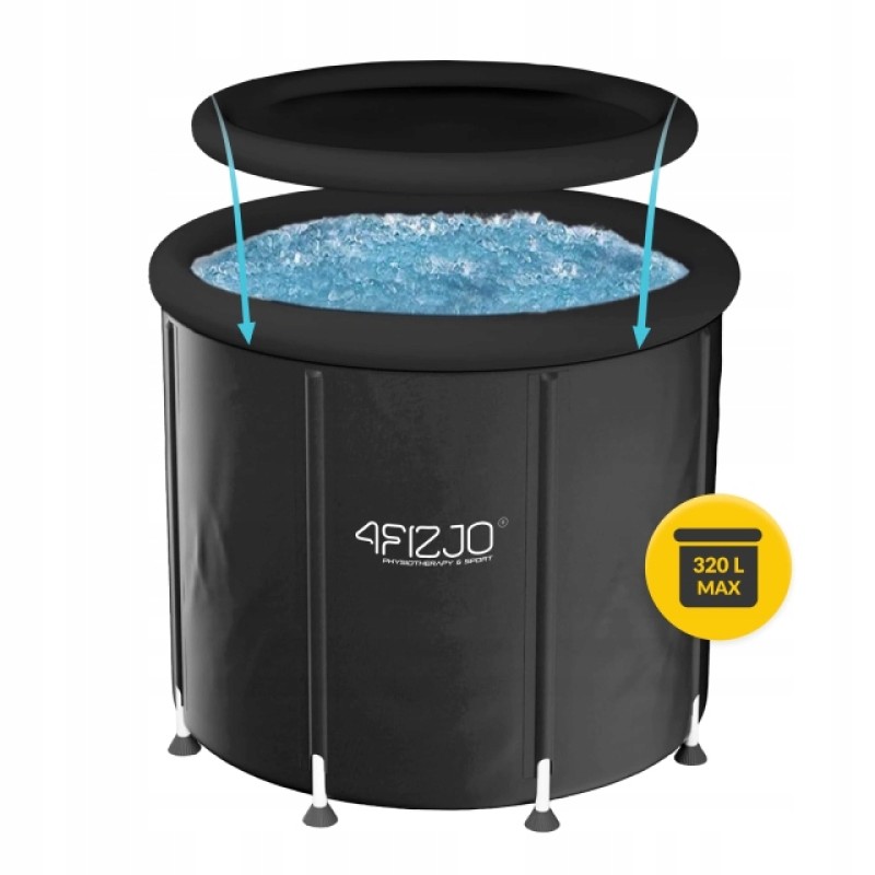 Кріо ванна для крижаного купання 4FIZJO 320 л надувна Black (P-5905973400619)
