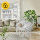 Крісло-гойдалка 4FIZJO Boho Dream 80 см з подушкою, підвісна, плетена Grey (P-5905973404532)