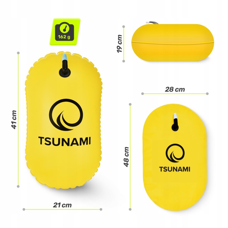 Буй для плавання TSUNAMI Basic надувний Yellow (P-5907739316806)