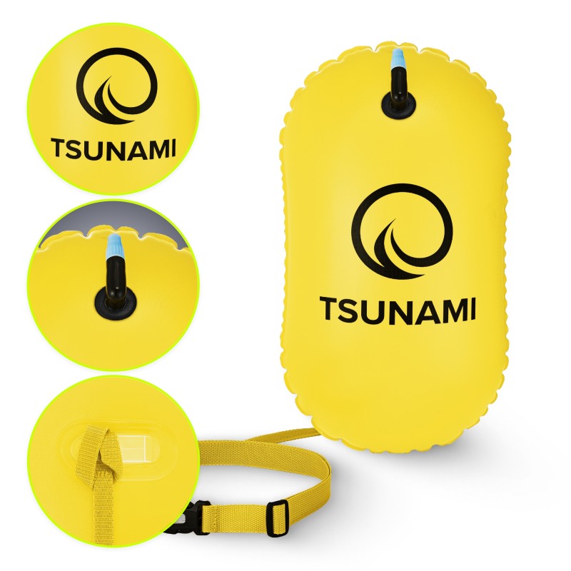 Буй для плавання TSUNAMI Basic надувний Yellow (P-5907739316806)