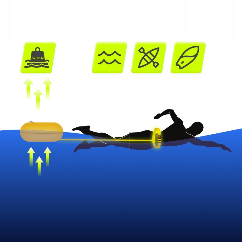 Буй для плавання TSUNAMI Basic надувний Yellow (P-5907739316806)